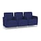 Lesro Siena Lounge Reception 3 Seat Tandem Seating, Brushed Steel, OH Cobalt Upholstery SN3103 - alternate 1
